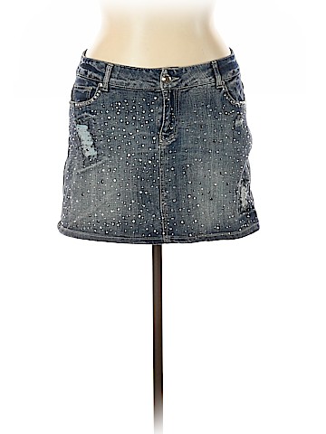 Wall Flower Denim Skirt (view 1)