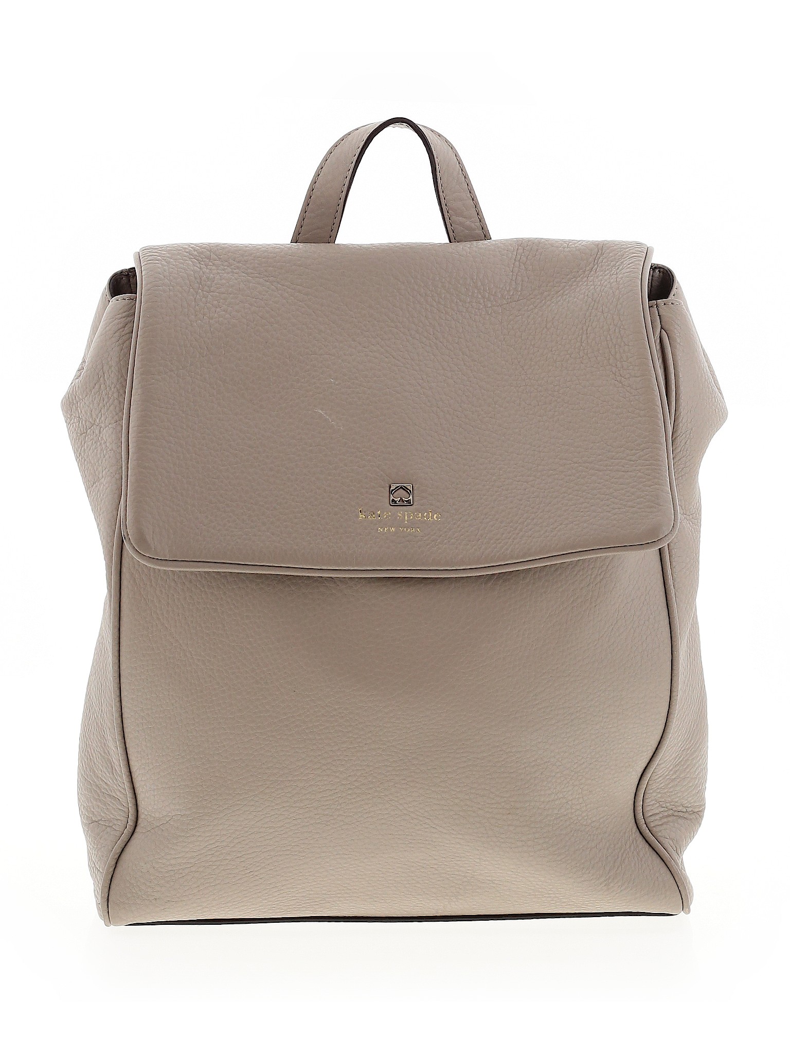 Kate Spade New York 100 Leather Solid Gray Leather Backpack One Size