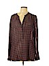 Roz & Ali 100% Polyester Burgundy Long Sleeve Blouse Size L - photo 1