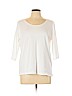 Eileen Fisher 100% Cotton White Long Sleeve T-Shirt Size L - photo 1
