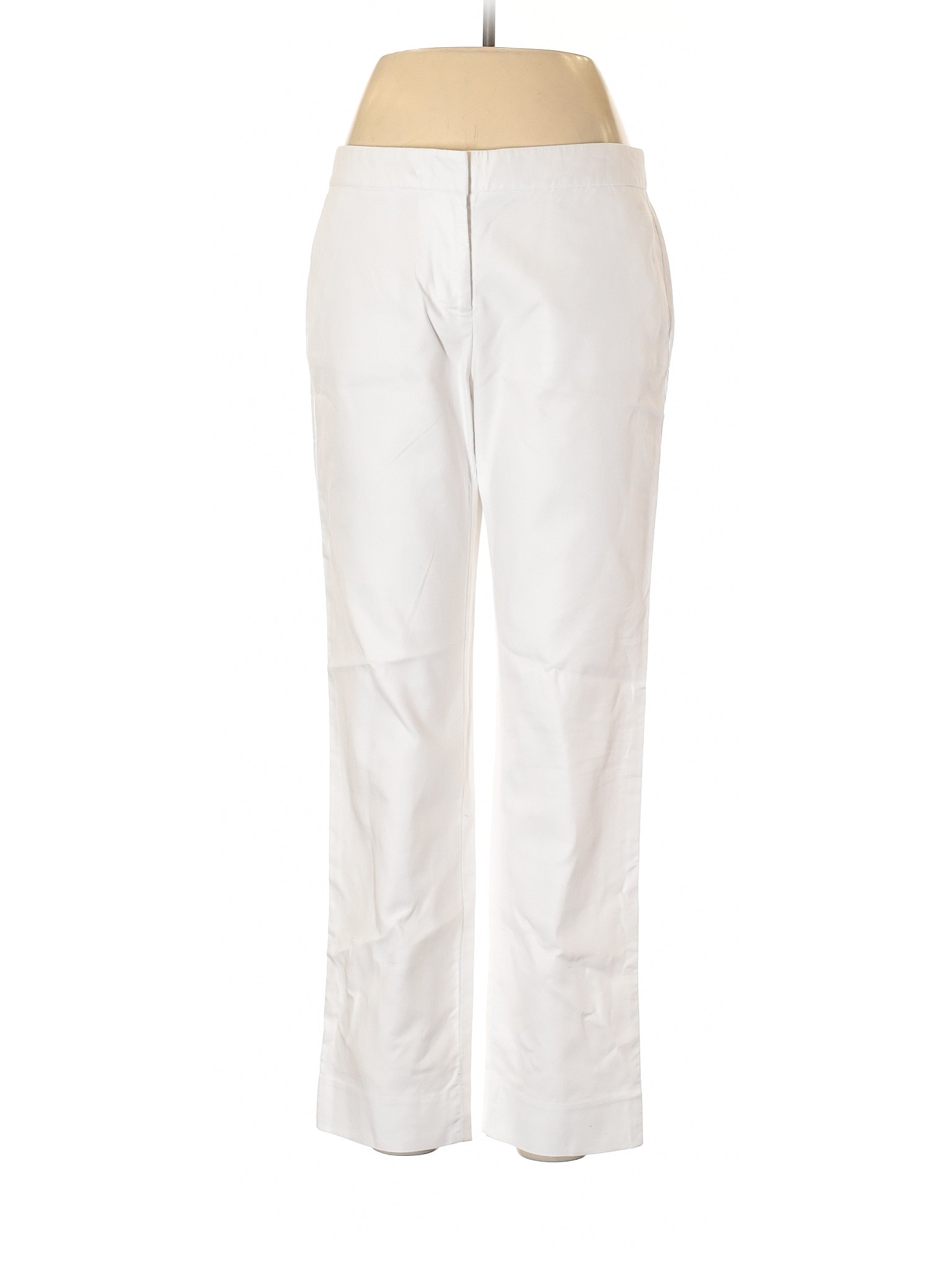 J.Crew Factory Store 100 Cotton Solid White Dress Pants Size 6 86