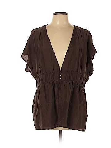 Old Navy Short Sleeve Silk Top (view 1)