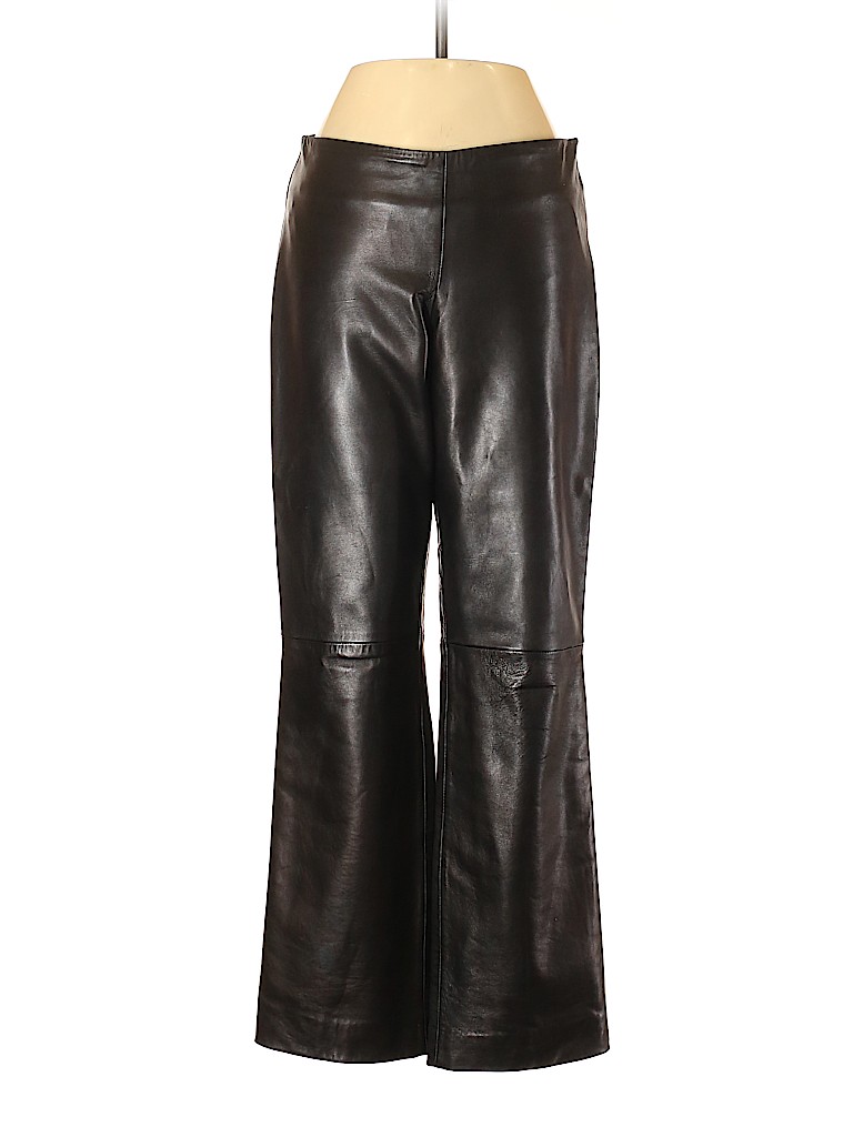 Andrew Marc 100% Leather Solid Black Leather Pants Size 4 - 94% off ...