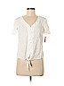 SO 100% Rayon White Short Sleeve Blouse Size XS - photo 1
