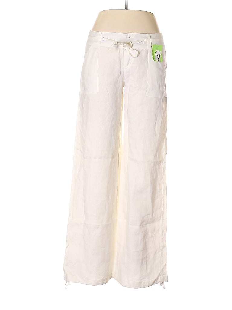 Love Tree 100% Linen Solid White Linen Pants Size L - 83% off | thredUP