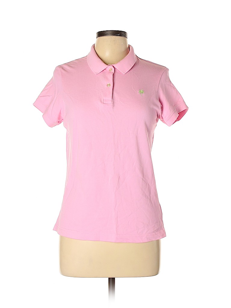 Lilly Pulitzer Solid Pink Short Sleeve Polo Size L - 78% off | thredUP