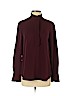 Theory 100% Silk Burgundy Long Sleeve Silk Top Size P (petite) - photo 1