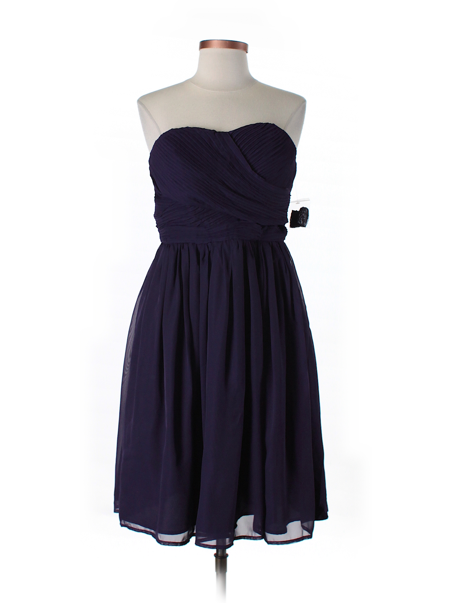 Tevolio 100% Polyester Solid Dark Purple Cocktail Dress Size 8 - 75% ...