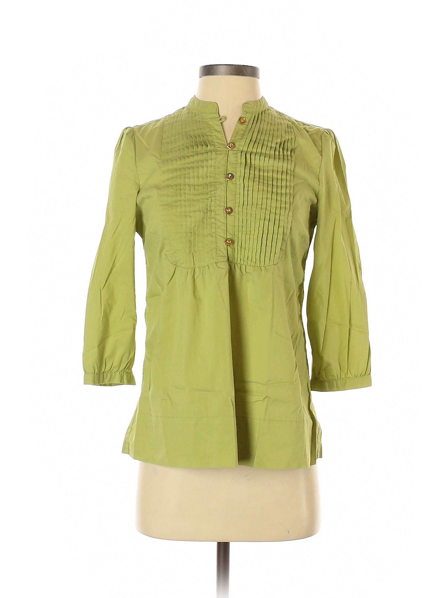 Banana Republic Factory Store Women Green 3/4 Sleeve Blouse S | eBay