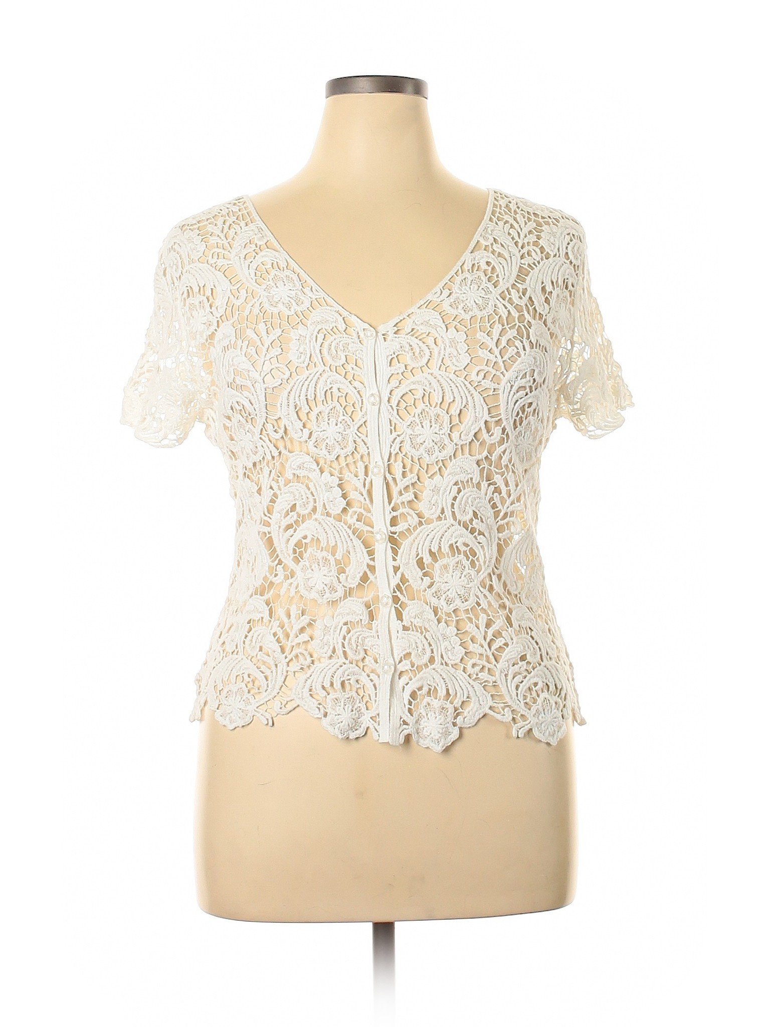 NWT Say What? Women White Short Sleeve Blouse XL | eBay