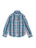 Carter's 100% Cotton Checkered-gingham Blue Long Sleeve Button-Down Shirt Size 7 - photo 1