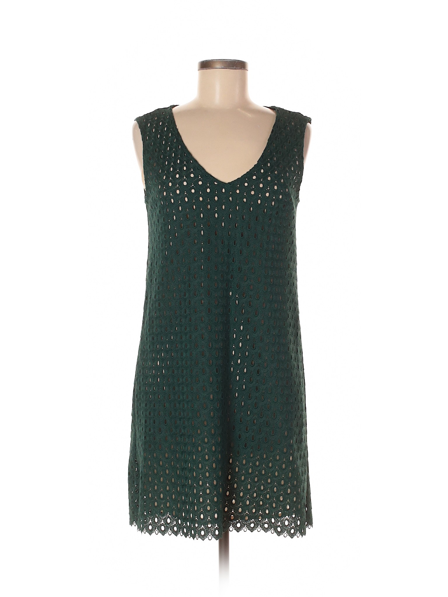 zara green linen dress