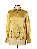 Linda Allard Ellen Tracy 100% Silk Gold Long Sleeve Silk Top Size 10 (petite) - photo 1