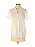 Theory 100% Ramie White Short Sleeve Button-Down Shirt Size P (petite) - photo 1