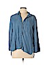 Cloth & Stone 100% Lyocell Blue Long Sleeve Button-Down Shirt Size L - photo 1