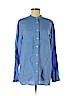 Lands' End 100% Linen Blue Long Sleeve Button-Down Shirt Size M (petite) - photo 1