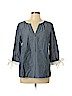 Tommy Hilfiger 100% Cotton Blue 3/4 Sleeve Blouse Size L - photo 1