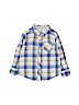 Old Navy 100% Cotton Plaid Blue Long Sleeve Button-Down Shirt Size 4T - photo 1