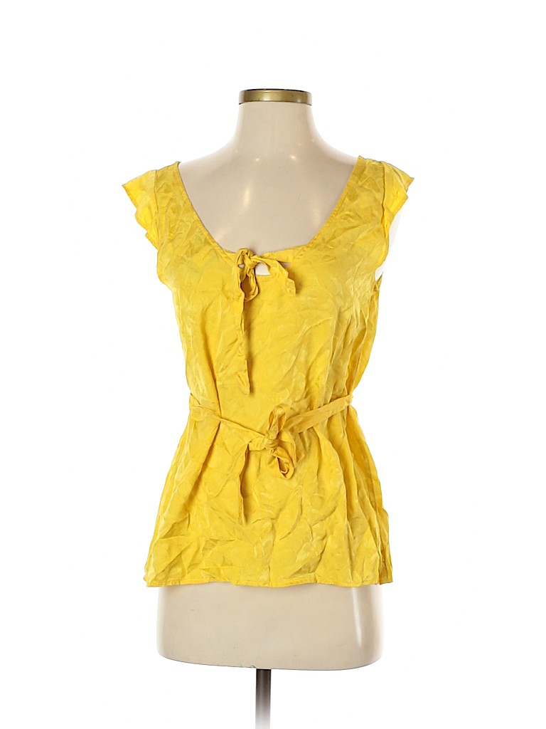 Marc by Marc Jacobs 100% Silk Solid Yellow Sleeveless Silk Top Size S ...