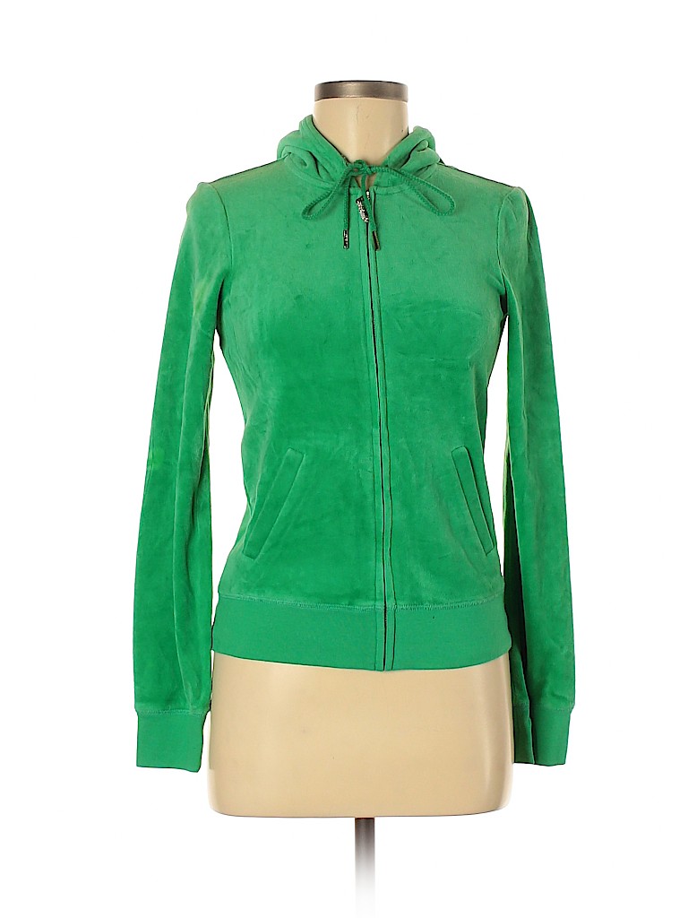 Juicy Couture 100% Polyester Solid Green Zip Up Hoodie Size M - 88% off ...