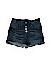 Justice Solid Blue Denim Shorts Size 14 - photo 1