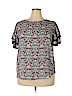 Ann Taylor LOFT 100% Polyester Blue Short Sleeve Blouse Size XXL (petite) - photo 1