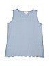 Assorted Brands 100% Cotton Blue Sleeveless Blouse Size 10 - photo 1