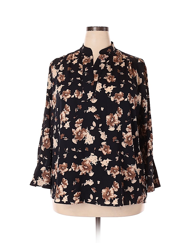 Marybelle 100% Polyester Blue Long Sleeve Blouse Size 1X - photo 1