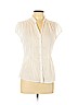 Banana Republic 100% Cotton White Short Sleeve Button-Down Shirt Size L - photo 1