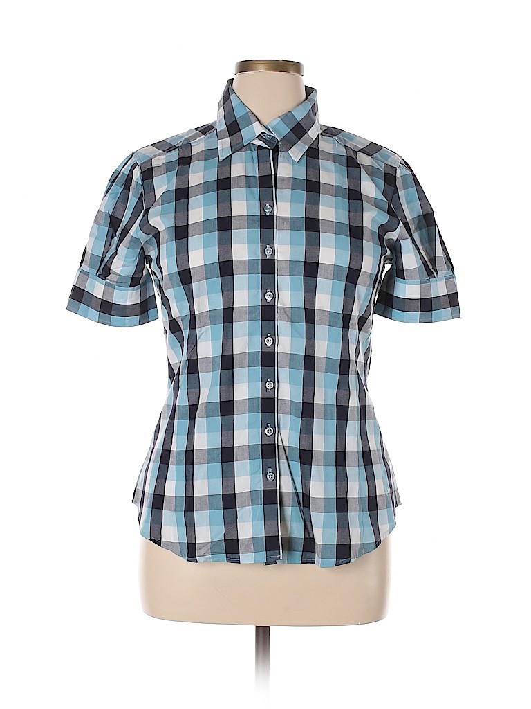 Savile Row 100% Cotton Blue Short Sleeve Button-Down Shirt Size 3X - photo 1