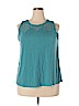 Ann Taylor LOFT 100% Cotton Blue Sleeveless Top Size XL - photo 1