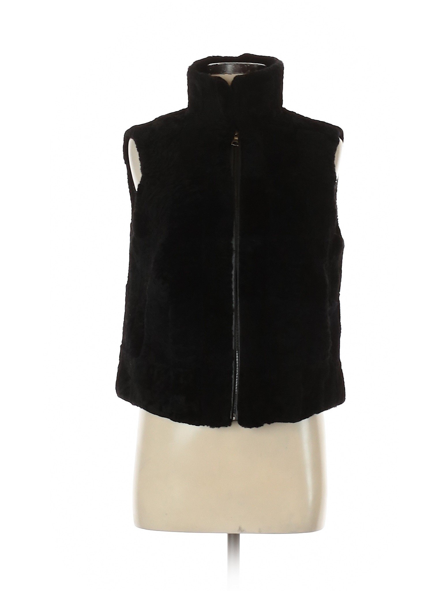 Adrienne Landau Women Black Faux Fur Vest S | eBay
