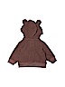 Old Navy 100% Polyester Brown Zip Up Hoodie Size 0-3 mo - photo 2