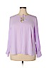ELOQUII 100% Polyester Purple Long Sleeve Blouse Size 18 - photo 1