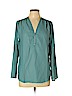 Unbranded 100% Polyester Teal Long Sleeve Blouse Size L - photo 1