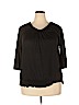 MMF by Mary McFadden 100% Polyester Black 3/4 Sleeve Top Size 1X - photo 1