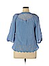 Fig & Flower 100% Polyester Blue 3/4 Sleeve Blouse Size L (petite) - photo 2