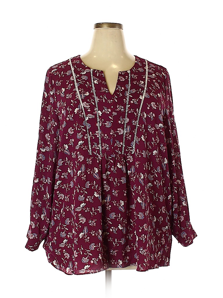 Marybelle Purple Long Sleeve Blouse Size 2X - photo 1