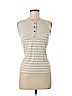 St. John Tan Sleeveless Henley Size P (petite) - photo 1