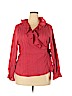 Fashion Union 100% Cotton Red Long Sleeve Blouse Size 20 - photo 1
