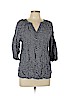 SONOMA life + style 100% Rayon Blue 3/4 Sleeve Blouse Size L (petite) - photo 1