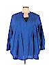 Woman Within Blue Long Sleeve Blouse Size 3X - photo 1