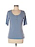 a.n.a. A New Approach Blue Short Sleeve Henley Size M - photo 1