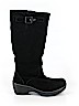 Crocs 100% Leather Solid Black Boots Size 9 (wide) - photo 1