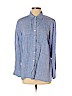 Talbots 100% Linen Blue Long Sleeve Button-Down Shirt Size 0X (petite) - photo 1