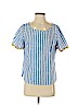 Talbots 100% Cotton Blue Short Sleeve Blouse Size M (petite) - photo 1