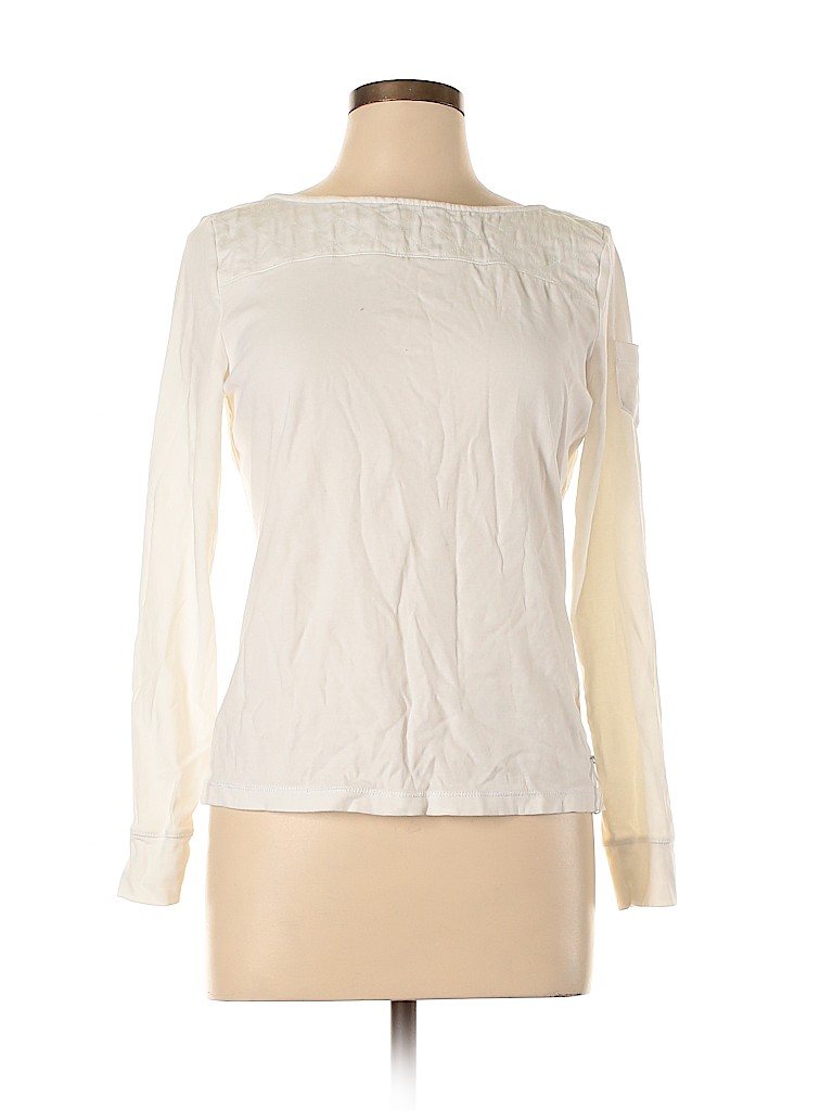 L-RL Lauren Active Ralph Lauren 100% Cotton Solid White Active T-Shirt