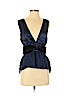 Studio M 100% Silk Blue Sleeveless Silk Top Size M (petite) - photo 1