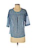 Ann Taylor LOFT 100% Polyester Blue Short Sleeve Blouse Size S (petite) - photo 1