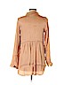 H&M 100% Polyester Tan Long Sleeve Blouse Size 10 - photo 2